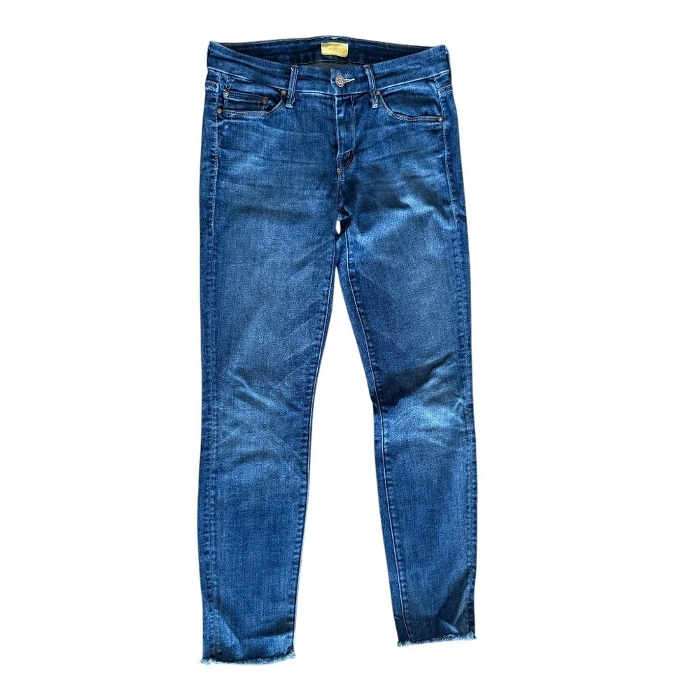 MOTHER The Looker Ankle Fray Dark Blue Jeans Size 26